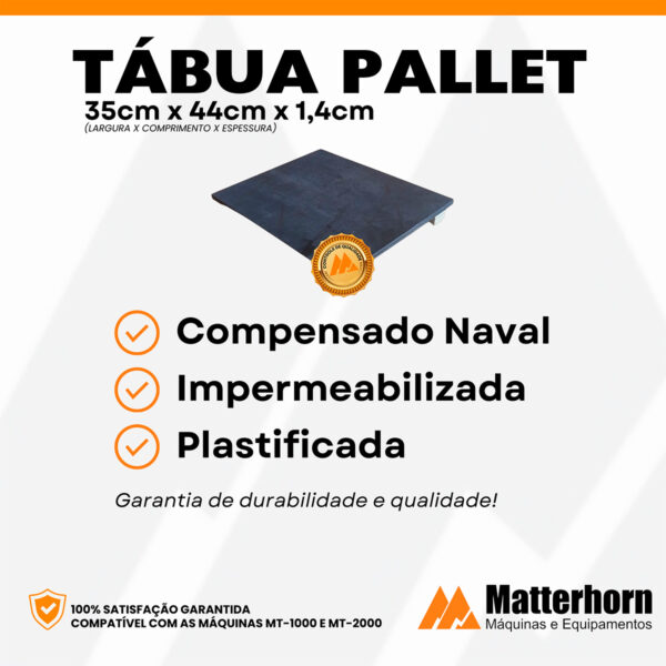Tábua 44x35x1,4 p/ Máquina Bloco Compensado Naval Matterhorn